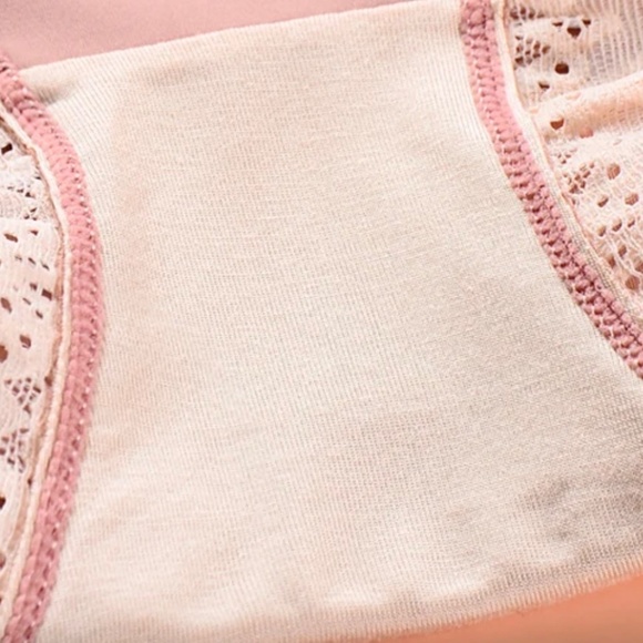 Coffee coloured Satin Panties with elastic Lace trim - Picture 3 of 3